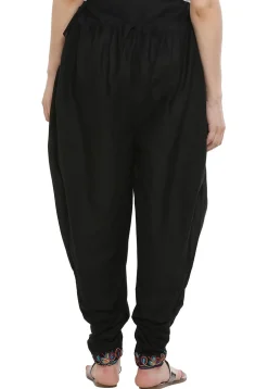 Aari Embroidered Cotton Dhoti Pant in Black