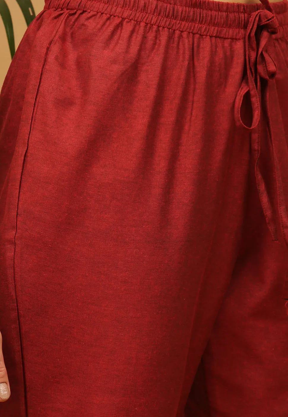 Aari Work Cotton Anarkali Suit in Maroon