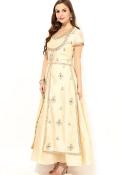 Abaya Stylized Embroidered suit In Cream