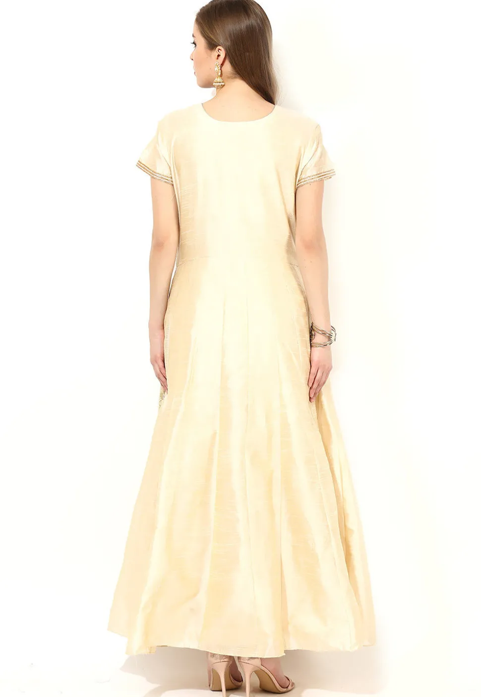Abaya Stylized Embroidered suit In Cream