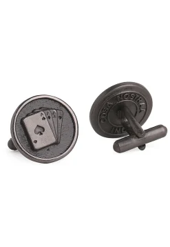 Aces Rule Metallic Cufflink Pair