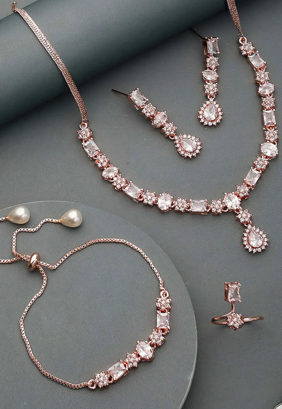 American Diamond Studded Necklace Set
