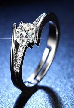 American Diamond Studded Adjustable Ring