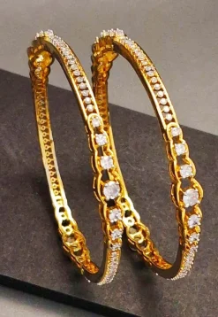 American Diamond Studded Bangle Pair