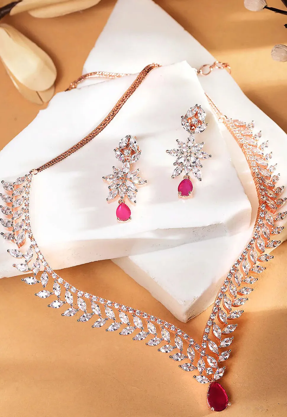 American Diamond Studded Necklace Set