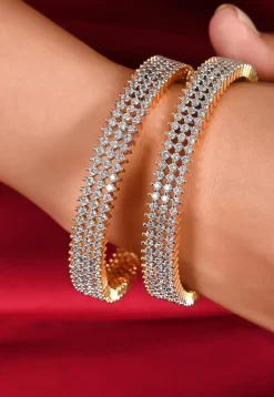 American Diamond Studded Bangle Pair