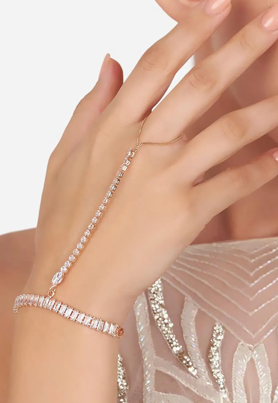 American Diamond Studded Haath phool