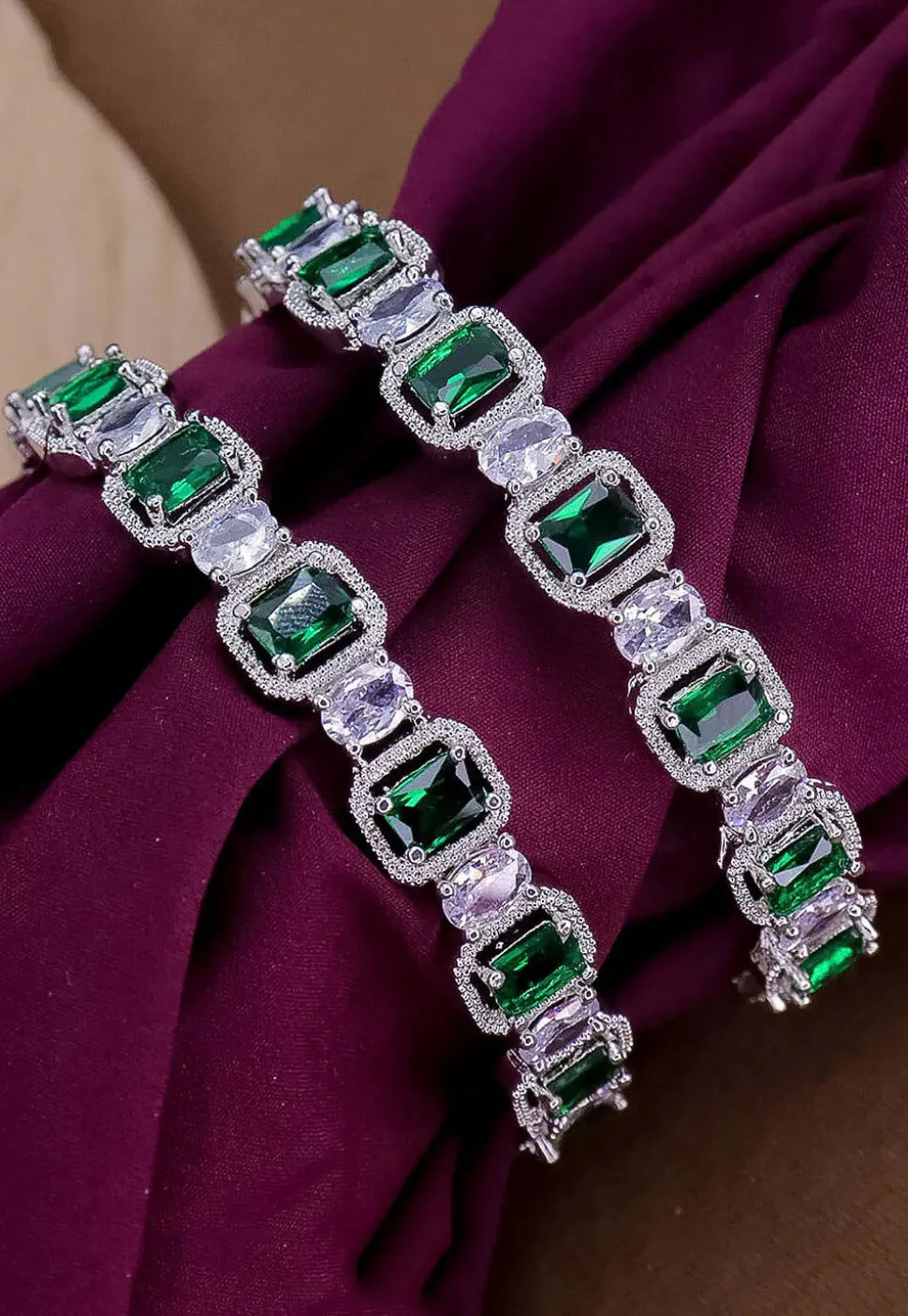 American Diamond Studded Bangle Pair