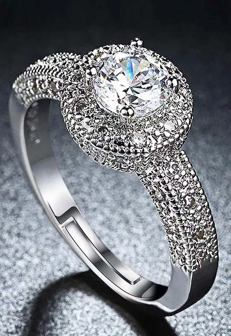 American Diamond Studded Adjustable Ring