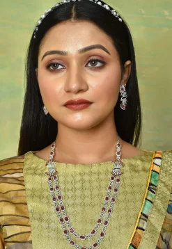 American Diamond Studded Layered Necklace Set