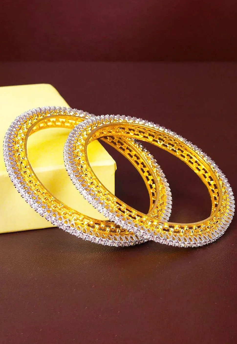 American Diamond Studded Bangle Pair