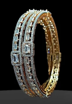 American Diamond Studded Bangle Pair