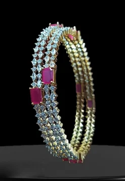 American Diamond Studded Bangle Pair