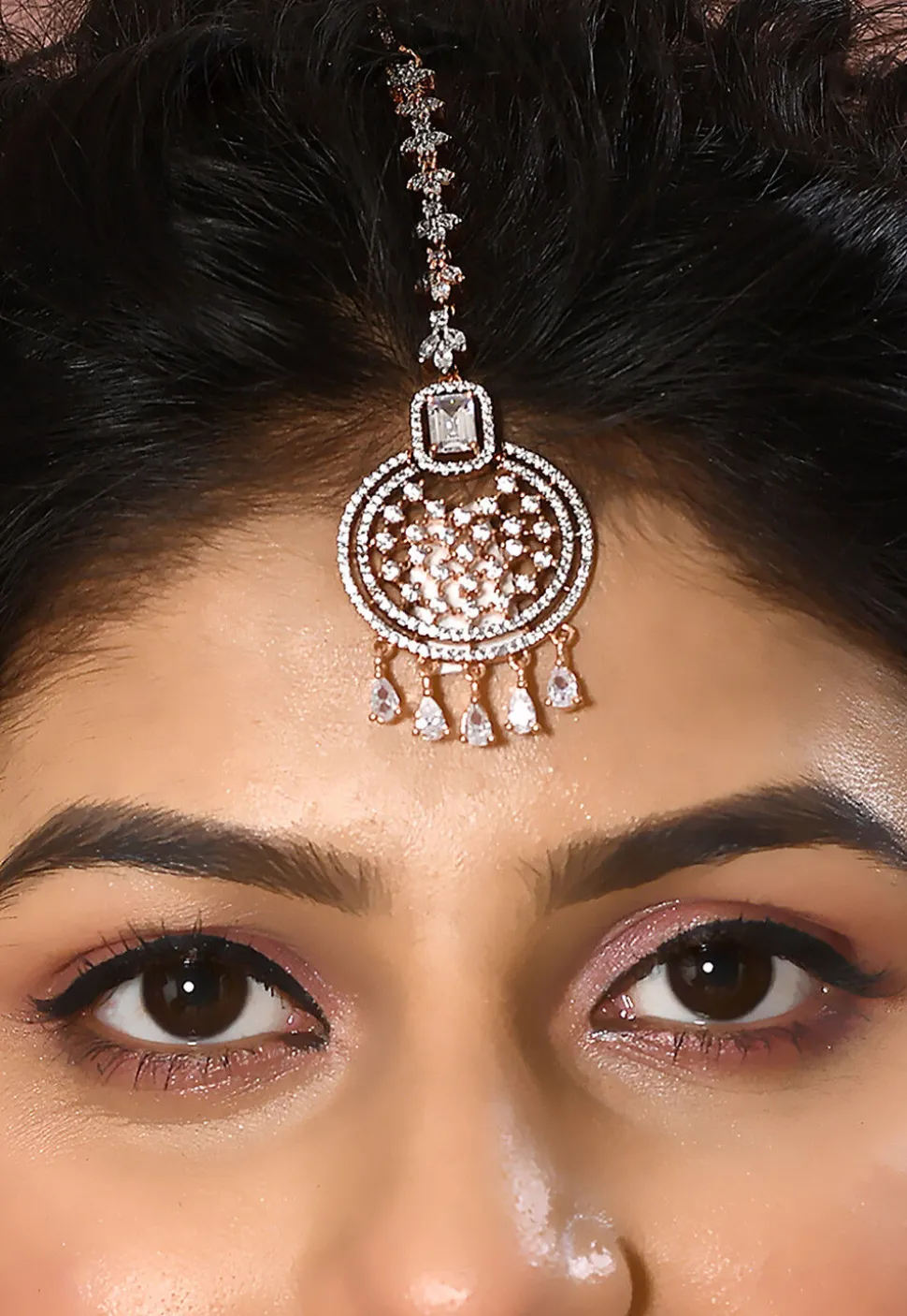 American Diamond Studded Layered Necklace Set