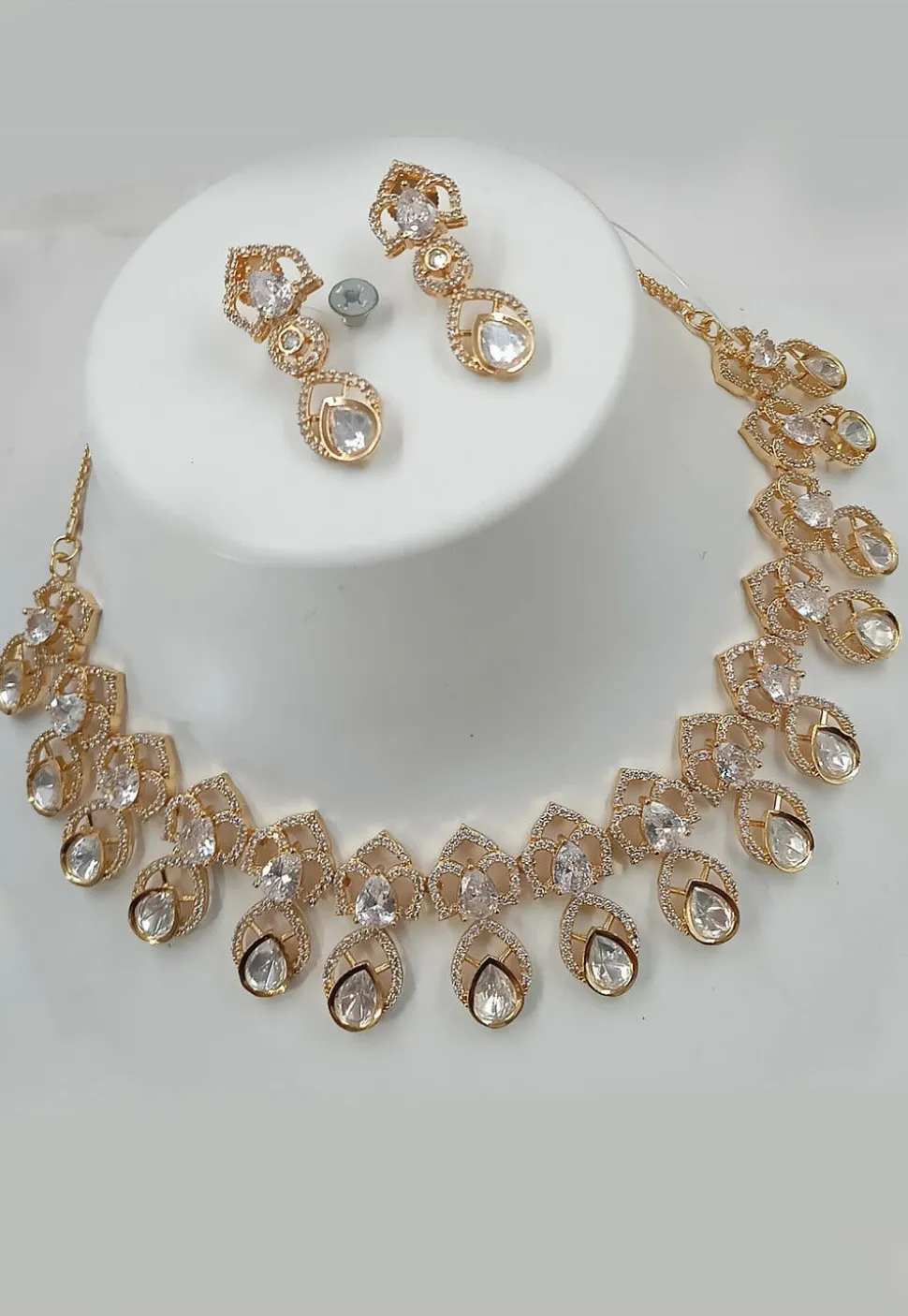 American Diamond Studded Choker Necklace Set