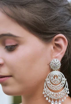 American Diamond Studded Chandbali Earrings