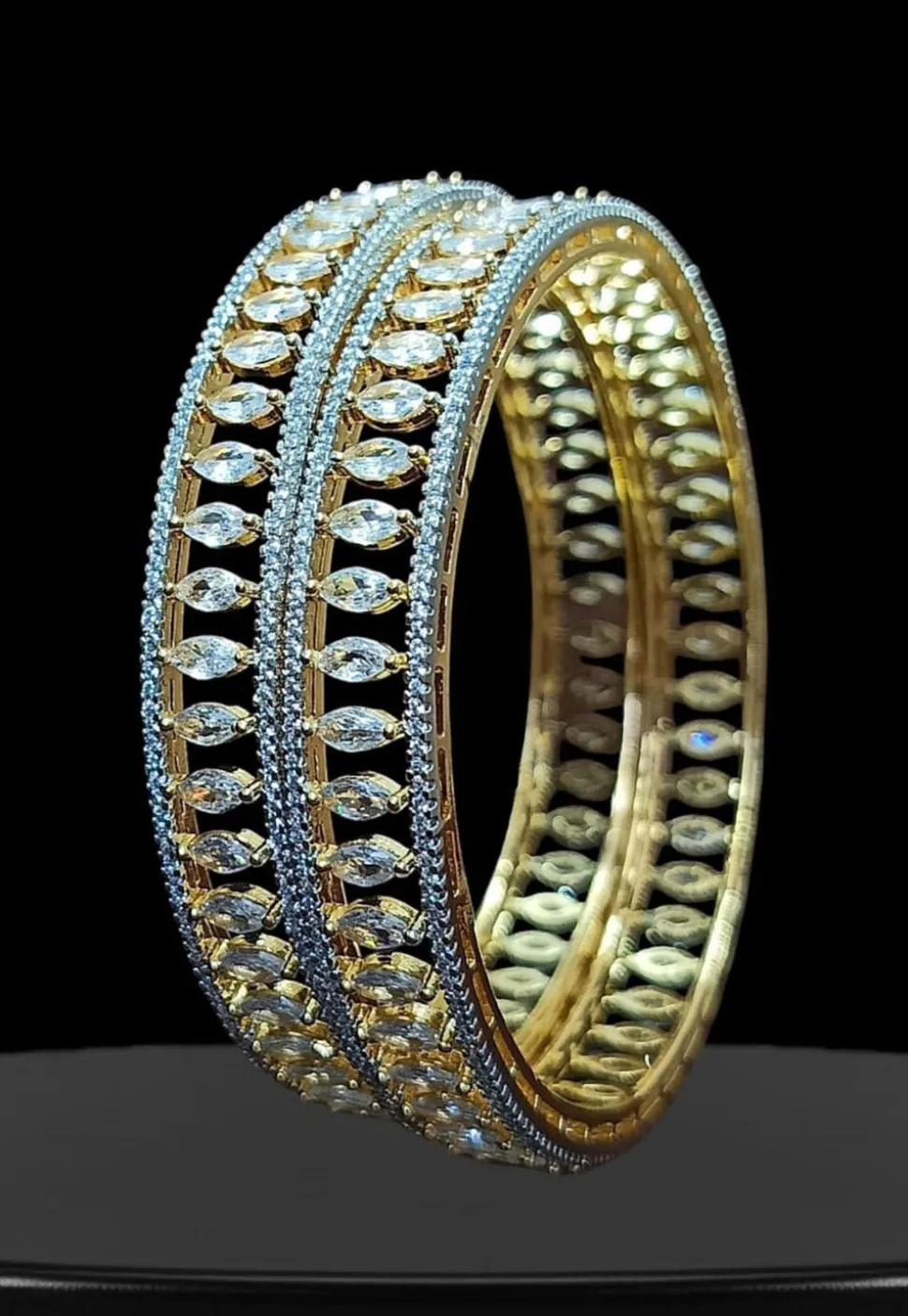 American Diamond Studded Bangle Pair