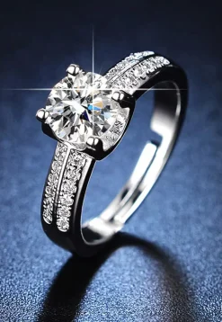 American Diamond Studded Adjustable Ring