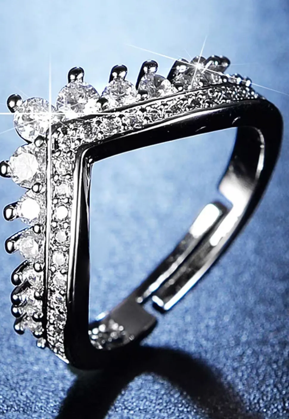 American Diamond Studded Adjustable Ring