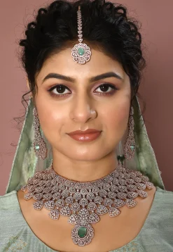 American Diamond Studded Choker Necklace Set