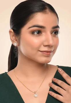 American Diamond Studded Pendant Set