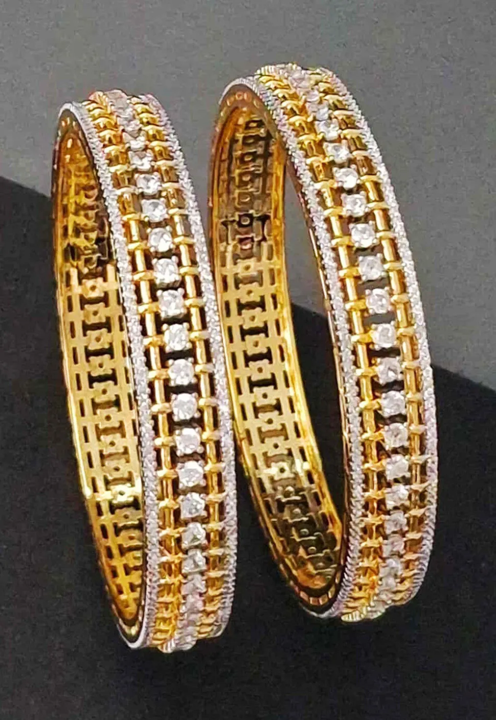 American Diamond Studded Bangle Pair