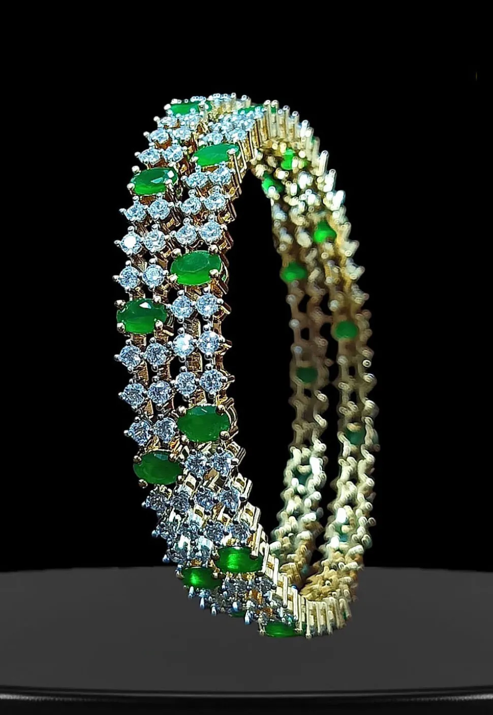 American Diamond Studded Bangle Pair