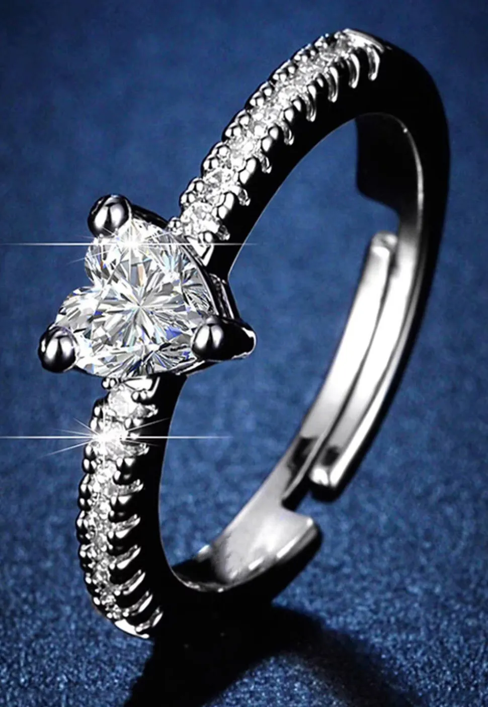 American Diamond Studded Adjustable Ring