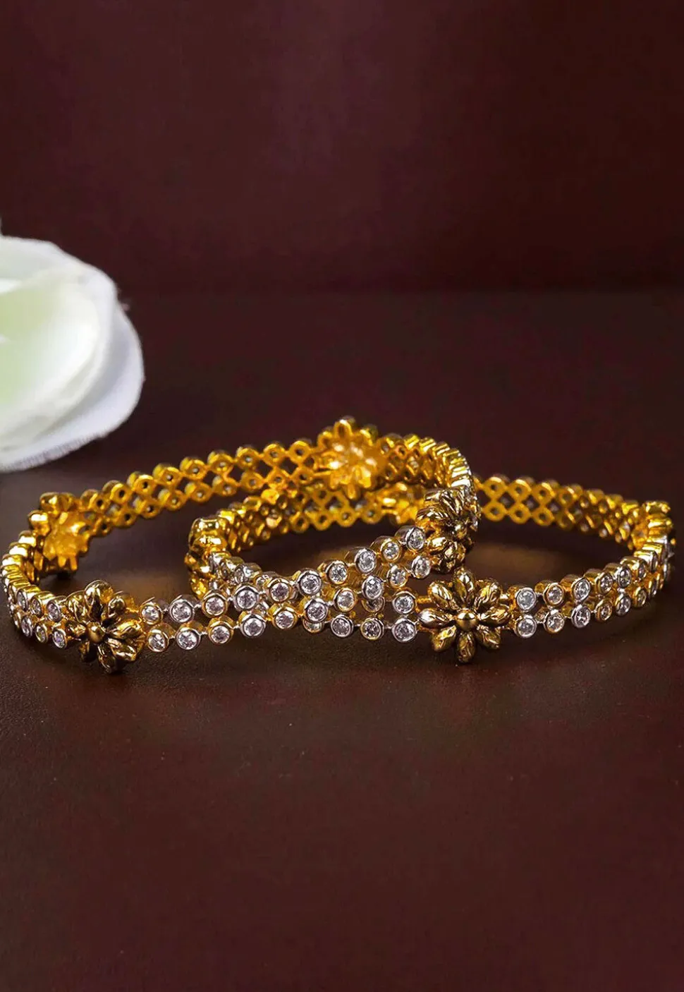American Diamond Studded Bangle Pair
