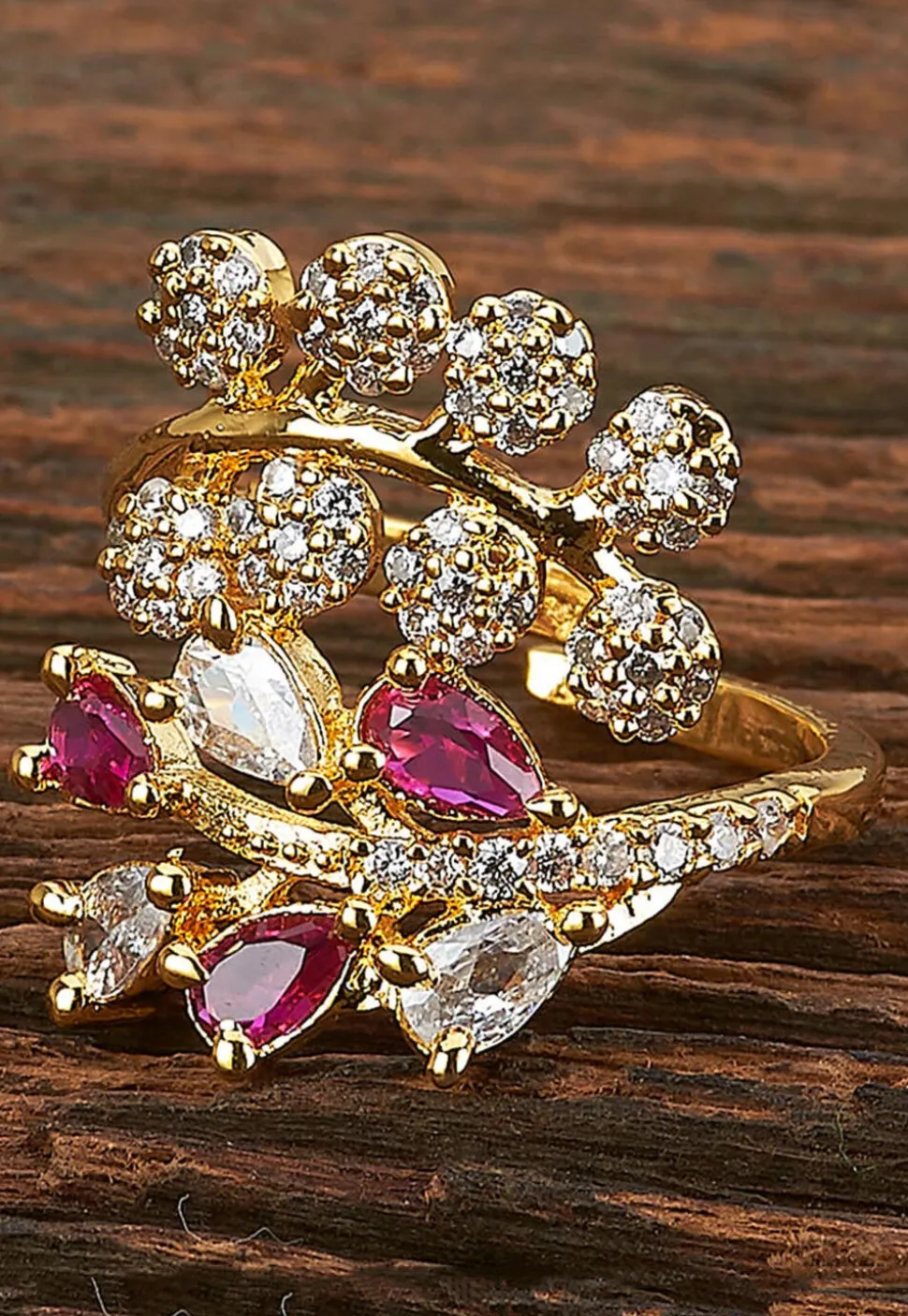 American Diamond Studded Adjustable Ring