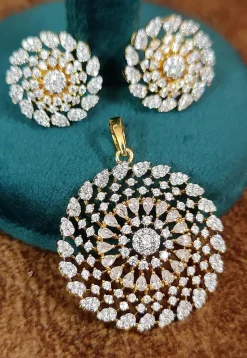 American Diamond Studded Pendant Set