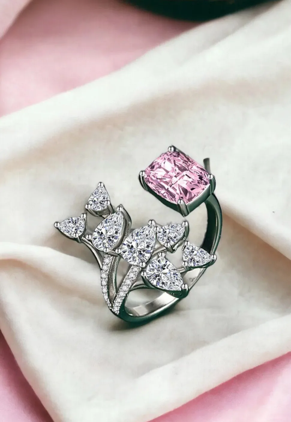 American Diamond Studded Adjustable Ring