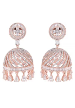 American Diamond Studded Jhumka Style Earrings