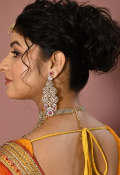 American Diamond Studded Choker Necklace Set