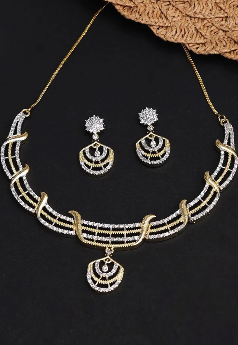 American Diamond Studded Necklace Set
