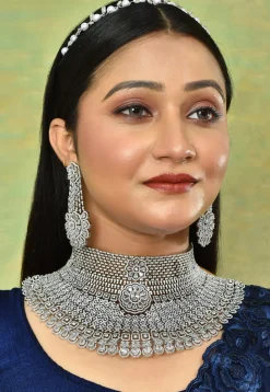 American Diamond Studded Choker Necklace Set