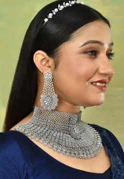 American Diamond Studded Choker Necklace Set