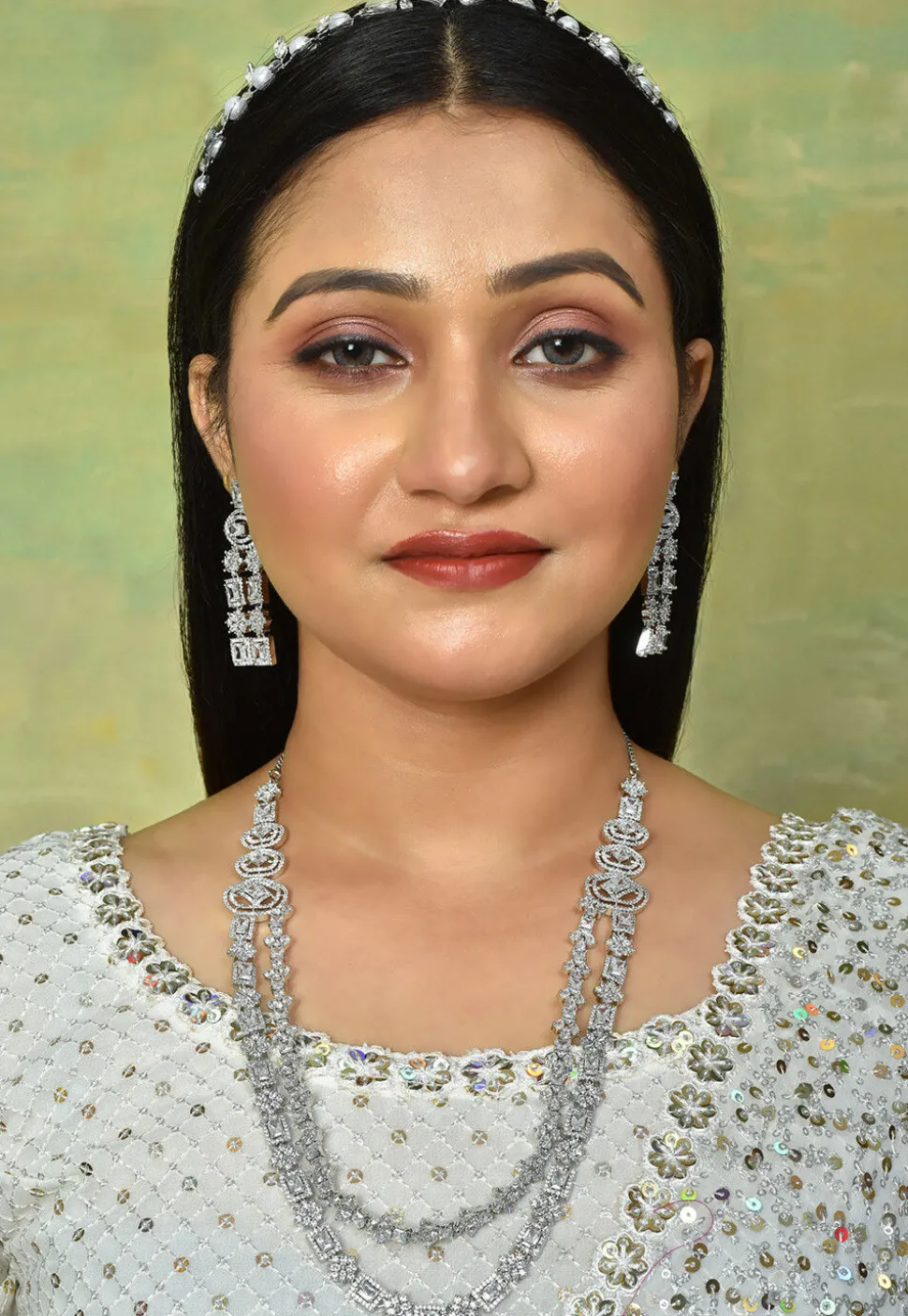 American Diamond Studded Layered Necklace Set