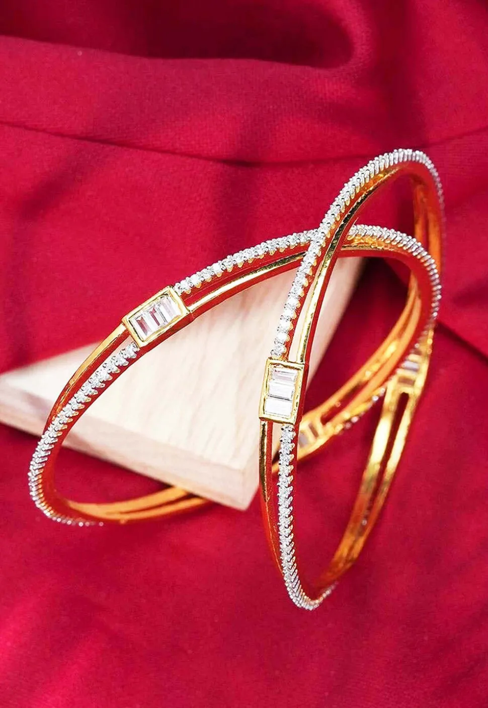 American Diamond Studded Bangle Pair