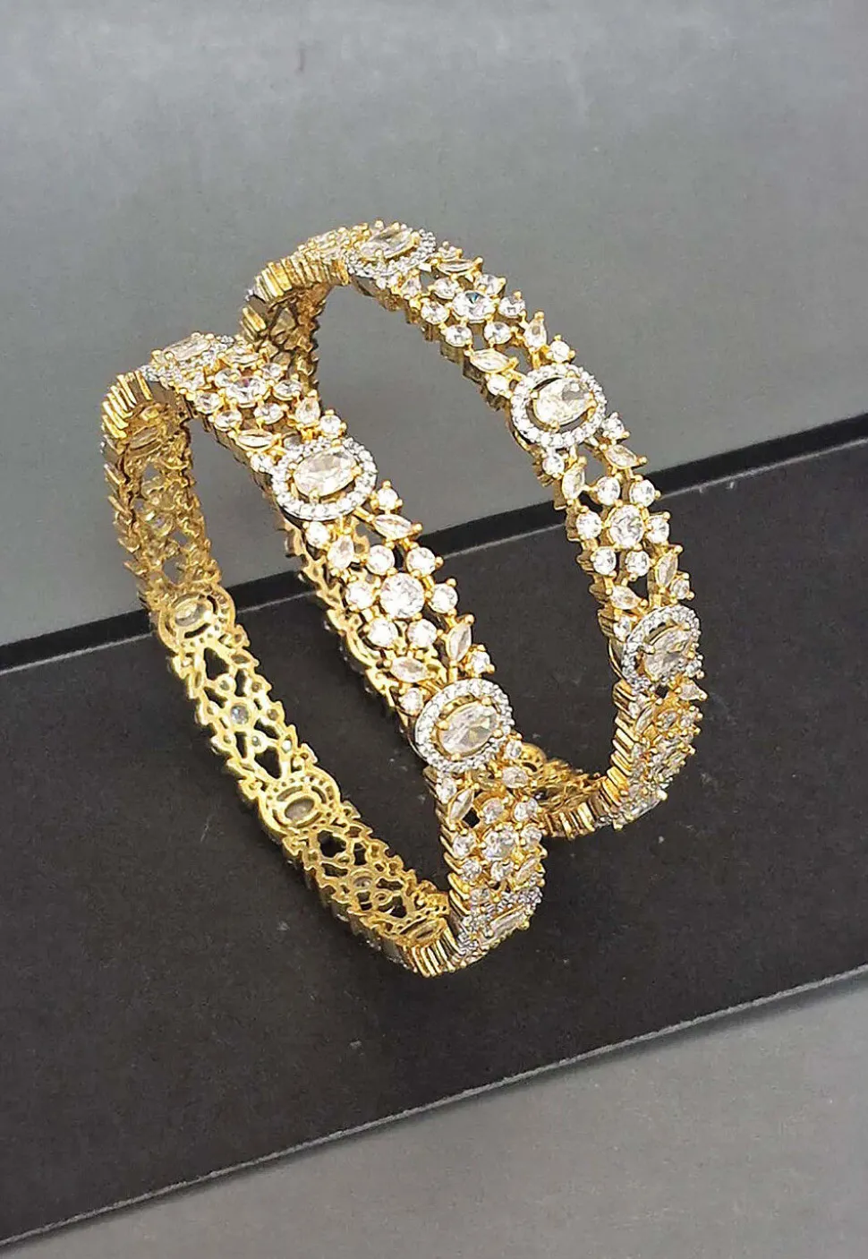 American Diamond Studded Bangle Pair