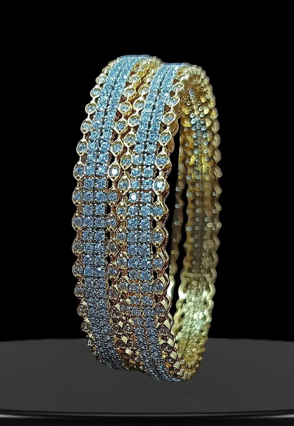 American Diamond Studded Bangle Pair