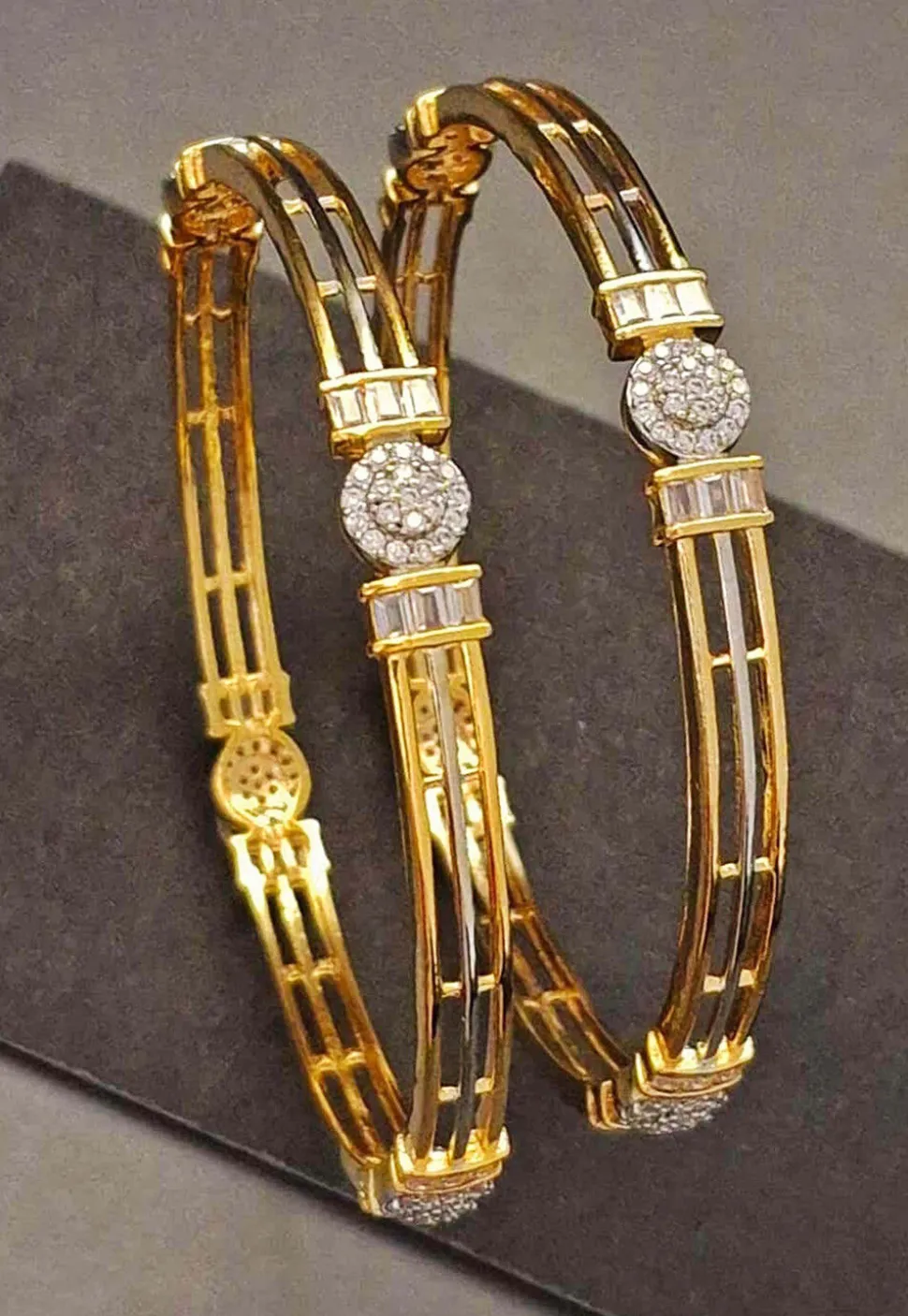 American Diamond Studded Bangle Pair