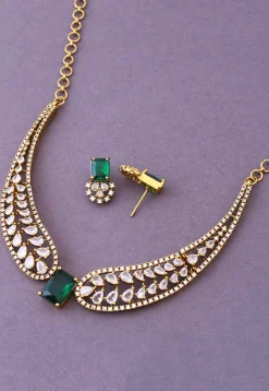 American Diamond Studded Choker Necklace Set