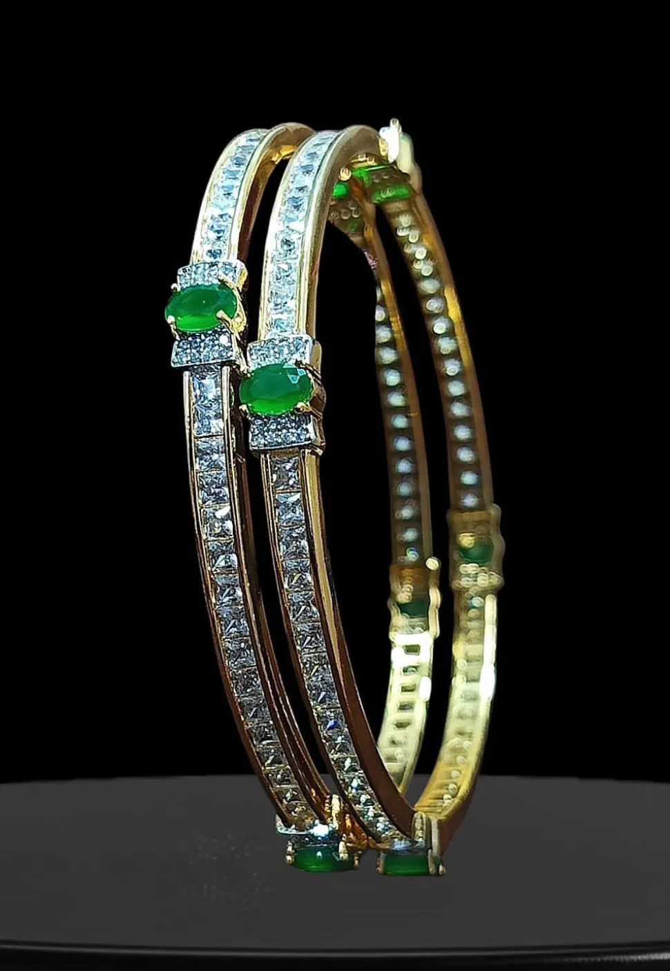 American Diamond Studded Bangle Pair