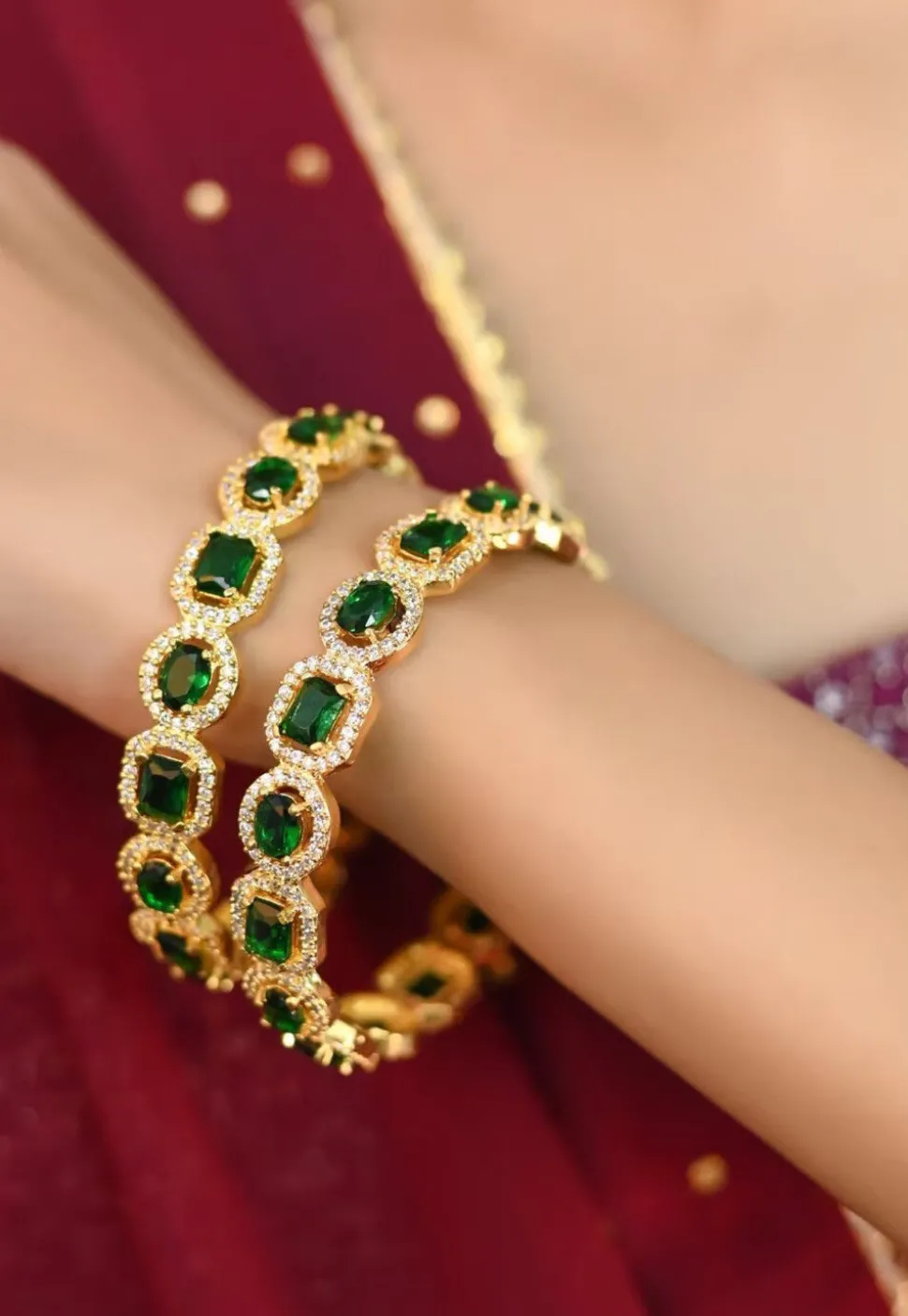 American Diamond Studded Bangle Pair