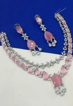 American Diamond Studded Layered Necklace Set