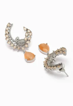 American Diamond Studded Peacock Style Earrings