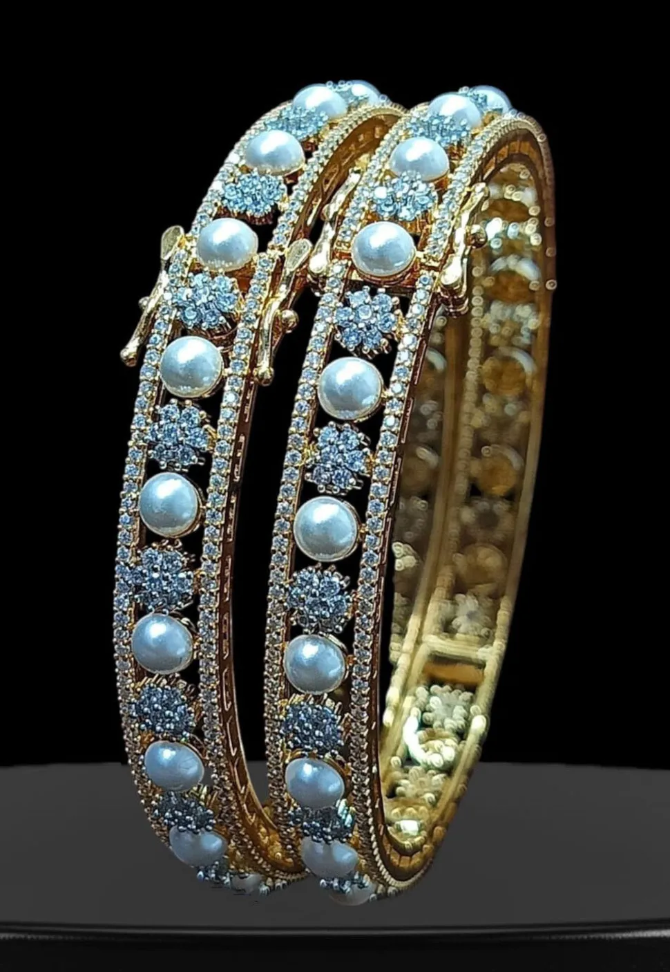 American Diamond Studded Bangle Pair