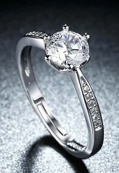 American Diamond Studded Adjustable Ring
