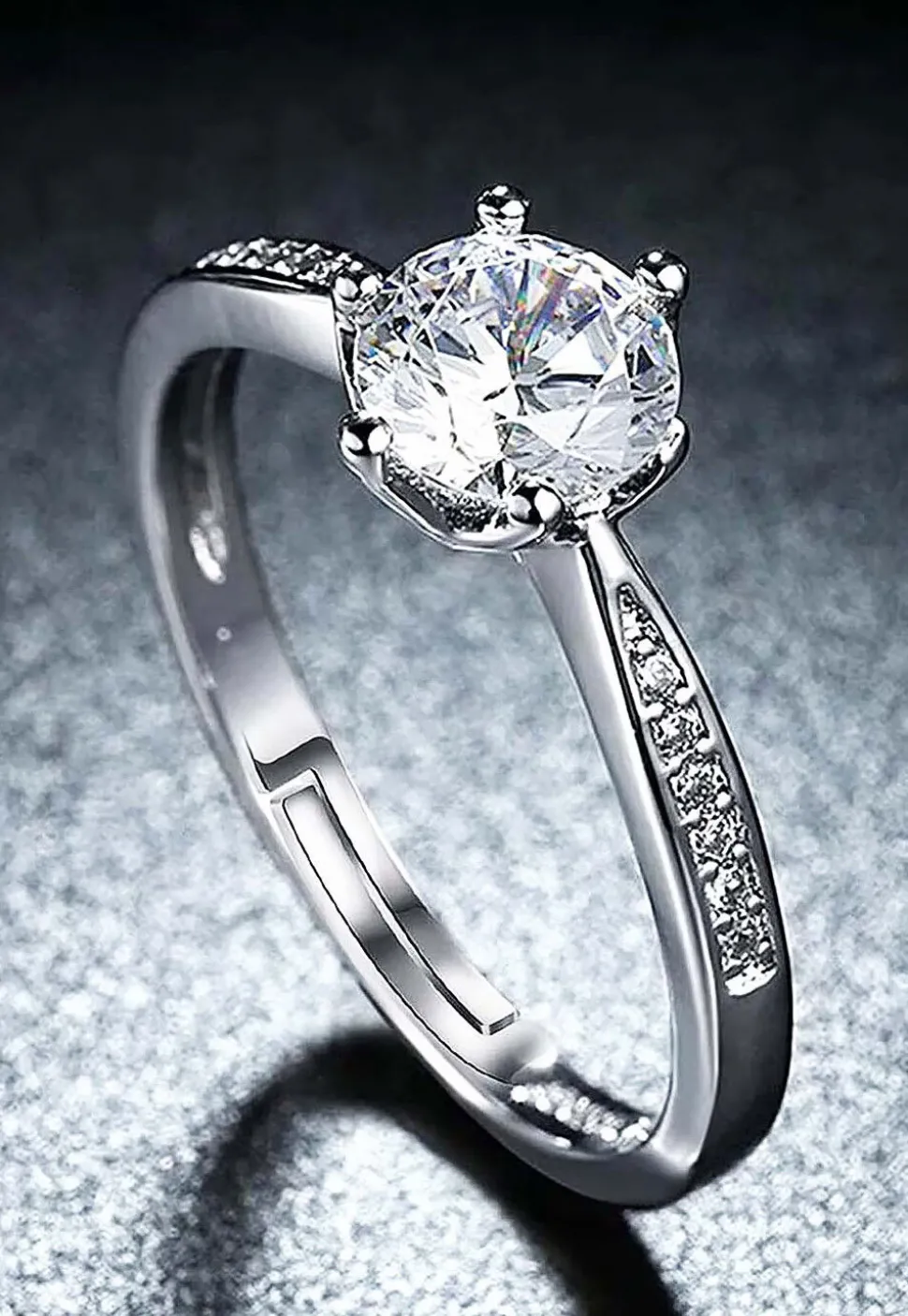 American Diamond Studded Adjustable Ring